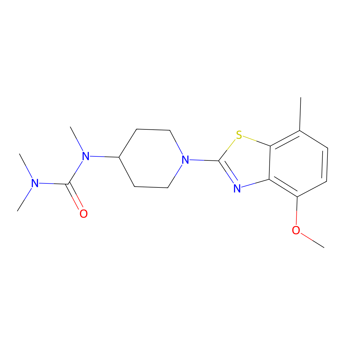 1-[1-(4-Methoxy-7-methyl-1,3-benzothiazol-2-yl)piperidin-4-yl]-1,3,3-trimethylurea molecular structure, CAS 2877751-86-3