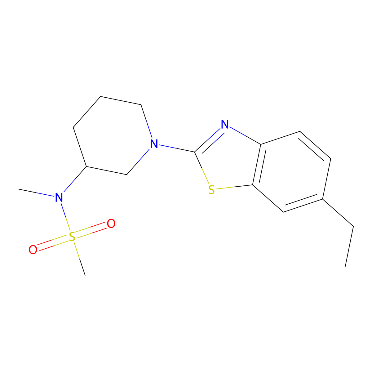 N-[1-(6-ethyl-1,3-benzothiazol-2-yl)piperidin-3-yl]-N-methylmethanesulfonamide molecular structure, CAS 2877751-91-0