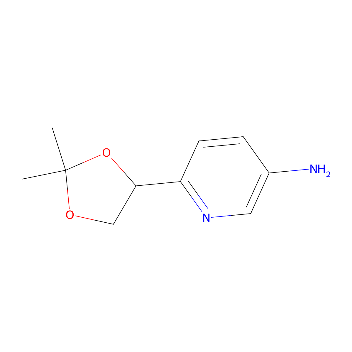 6-[(4S)-2,2-Dimethyl-1,3-dioxolan-4-yl]-3-pyridinamine molecular structure, CAS 2877756-95-9