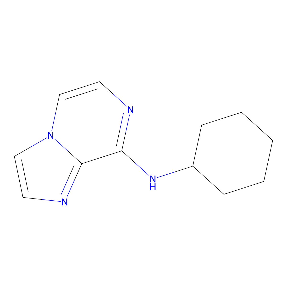 N-cyclohexylimidazo[1,2-a]pyrazin-8-amine molecular structure, CAS 2877760-87-5