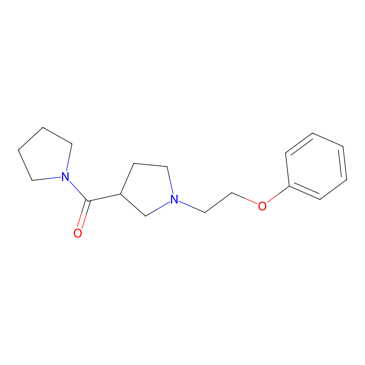 1-(2-Phenoxyethyl)-3-(pyrrolidine-1-carbonyl)pyrrolidine molecular structure, CAS 2877760-92-2