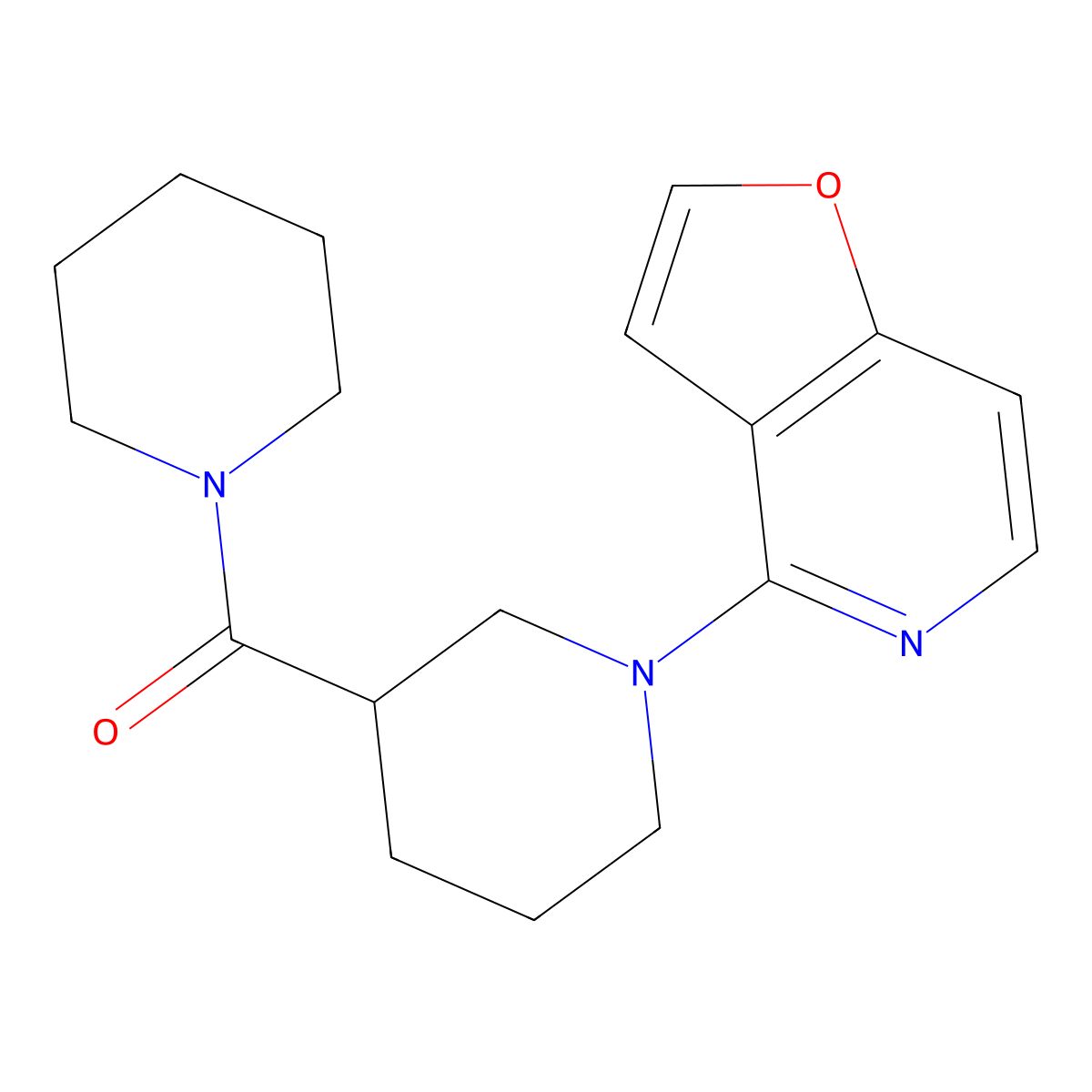 1-{Furo[3,2-c]pyridin-4-yl}-3-(piperidine-1-carbonyl)piperidine molecular structure, CAS 2877760-99-9