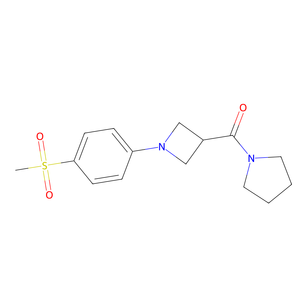 1-[1-(4-Methanesulfonylphenyl)azetidine-3-carbonyl]pyrrolidine molecular structure, CAS 2877761-04-9