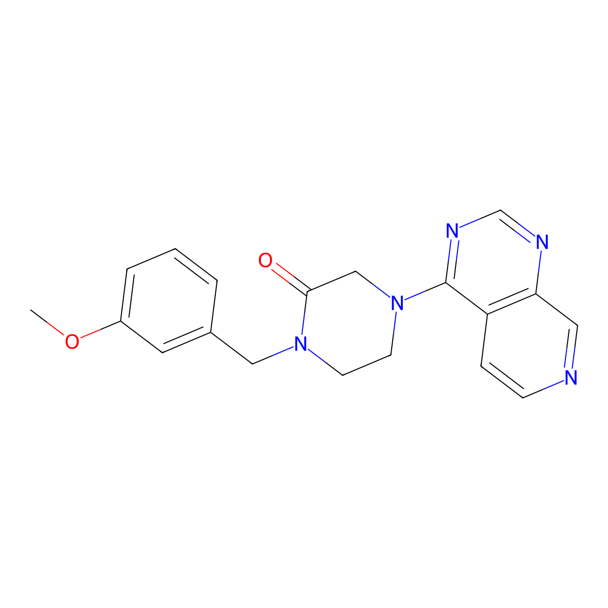 1-[(3-Methoxyphenyl)methyl]-4-{pyrido[3,4-d]pyrimidin-4-yl}piperazin-2-one molecular structure, CAS 2877761-08-3