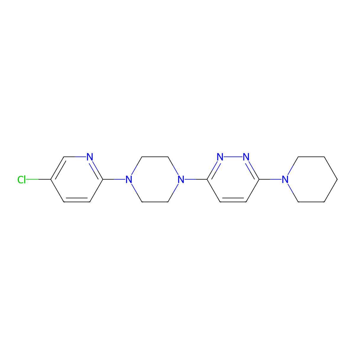 3-[4-(5-Chloropyridin-2-yl)piperazin-1-yl]-6-(piperidin-1-yl)pyridazine molecular structure, CAS 2877761-19-6