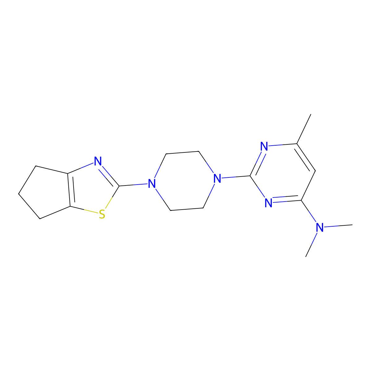 2-(4-{4H,5H,6H-cyclopenta[d][1,3]thiazol-2-yl}piperazin-1-yl)-N,N,6-trimethylpyrimidin-4-amine molecular structure, CAS 2877761-26-5