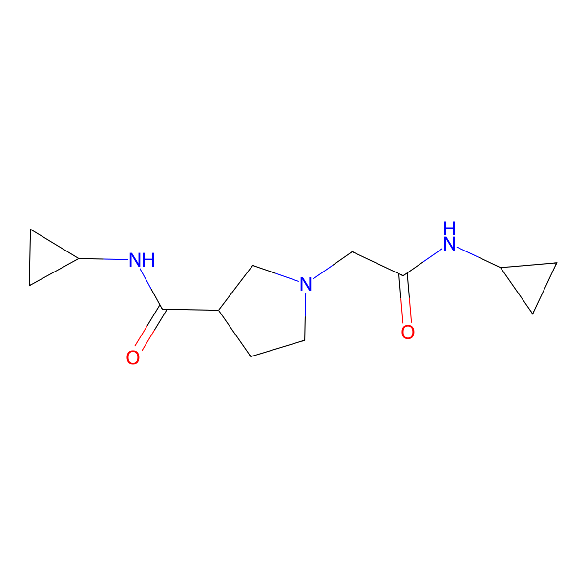 N-cyclopropyl-1-[(cyclopropylcarbamoyl)methyl]pyrrolidine-3-carboxamide molecular structure, CAS 2877761-27-6