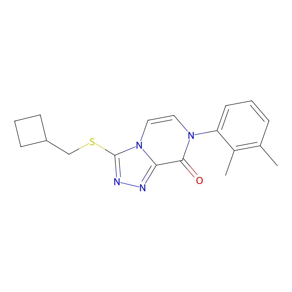 3-[(cyclobutylmethyl)sulfanyl]-7-(2,3-dimethylphenyl)-7H,8H-[1,2,4]triazolo[4,3-a]pyrazin-8-one molecular structure, CAS 2877761-40-3
