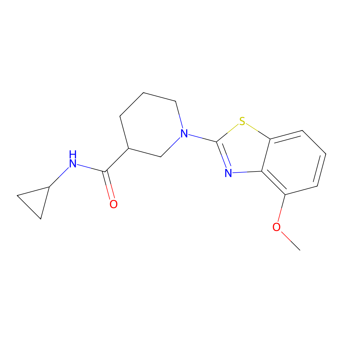 N-cyclopropyl-1-(4-methoxy-1,3-benzothiazol-2-yl)piperidine-3-carboxamide molecular structure, CAS 2877761-51-6