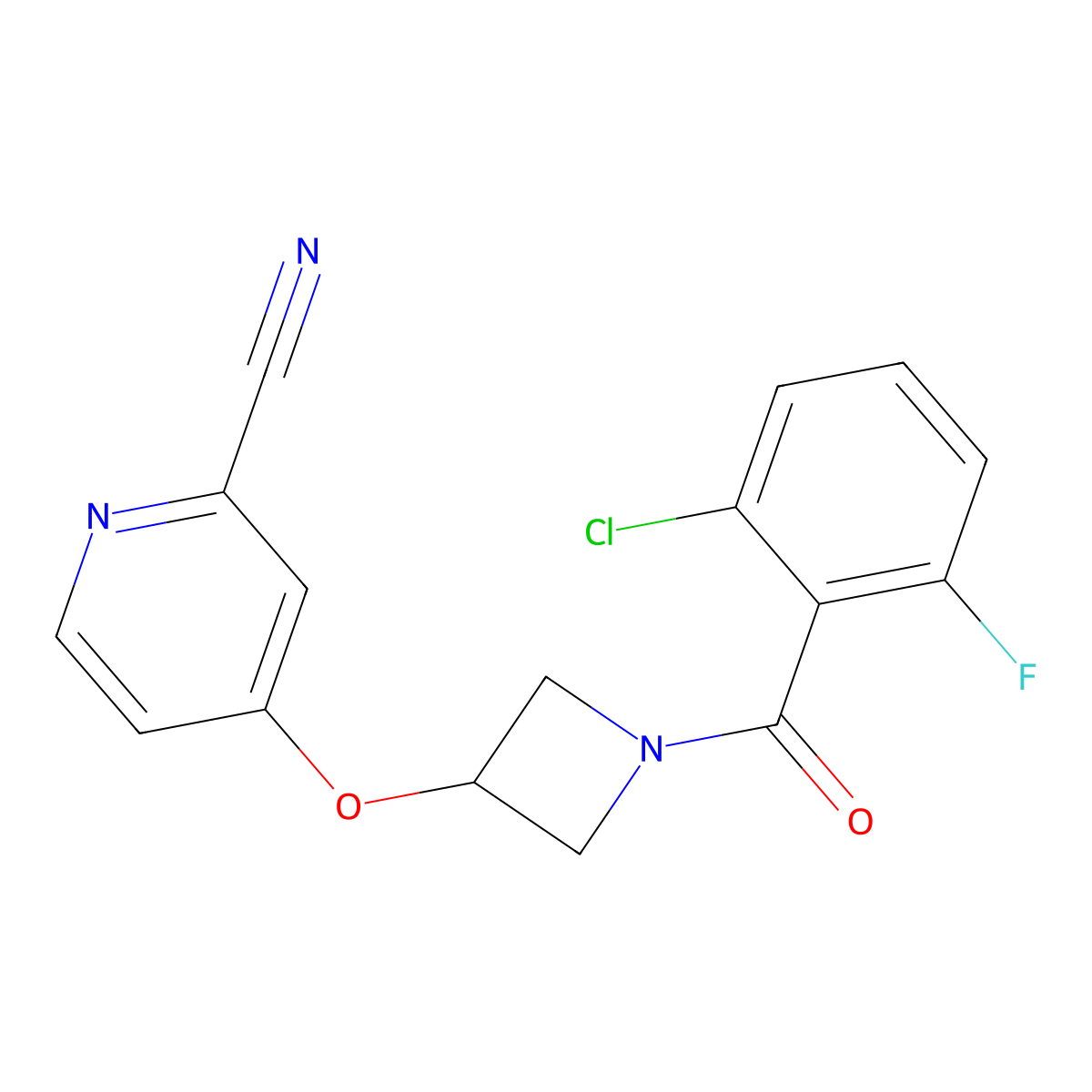 4-{[1-(2-Chloro-6-fluorobenzoyl)azetidin-3-yl]oxy}pyridine-2-carbonitrile molecular structure, CAS 2877761-57-2