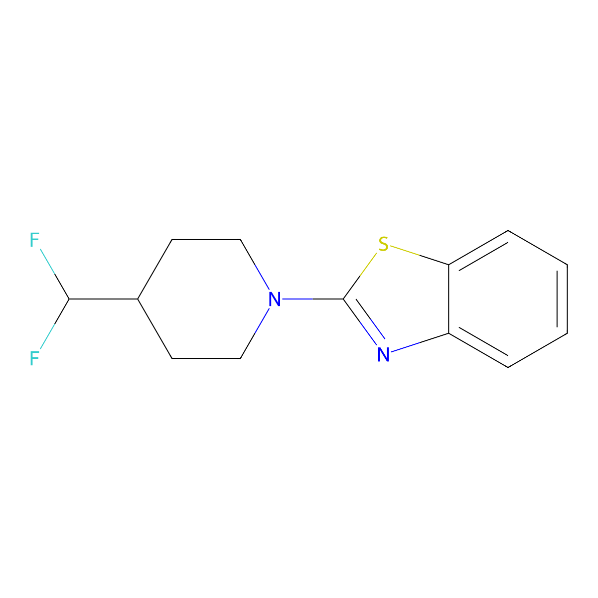 2-[4-(Difluoromethyl)piperidin-1-yl]-1,3-benzothiazole molecular structure, CAS 2877761-58-3