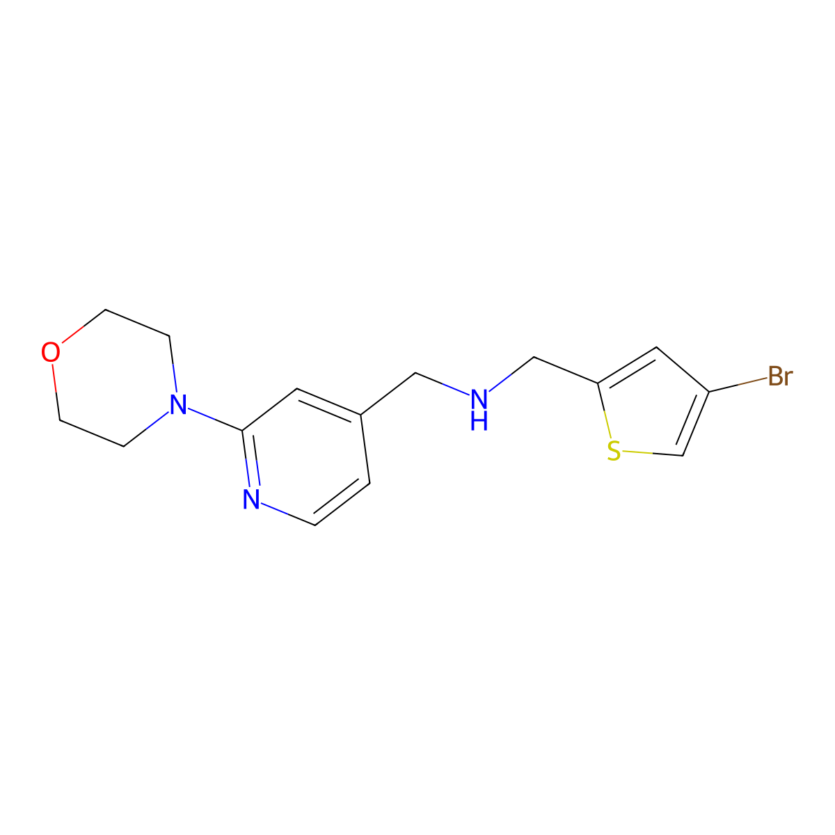 [(4-Bromothiophen-2-yl)methyl]({[2-(morpholin-4-yl)pyridin-4-yl]methyl})amine molecular structure, CAS 2877761-84-5