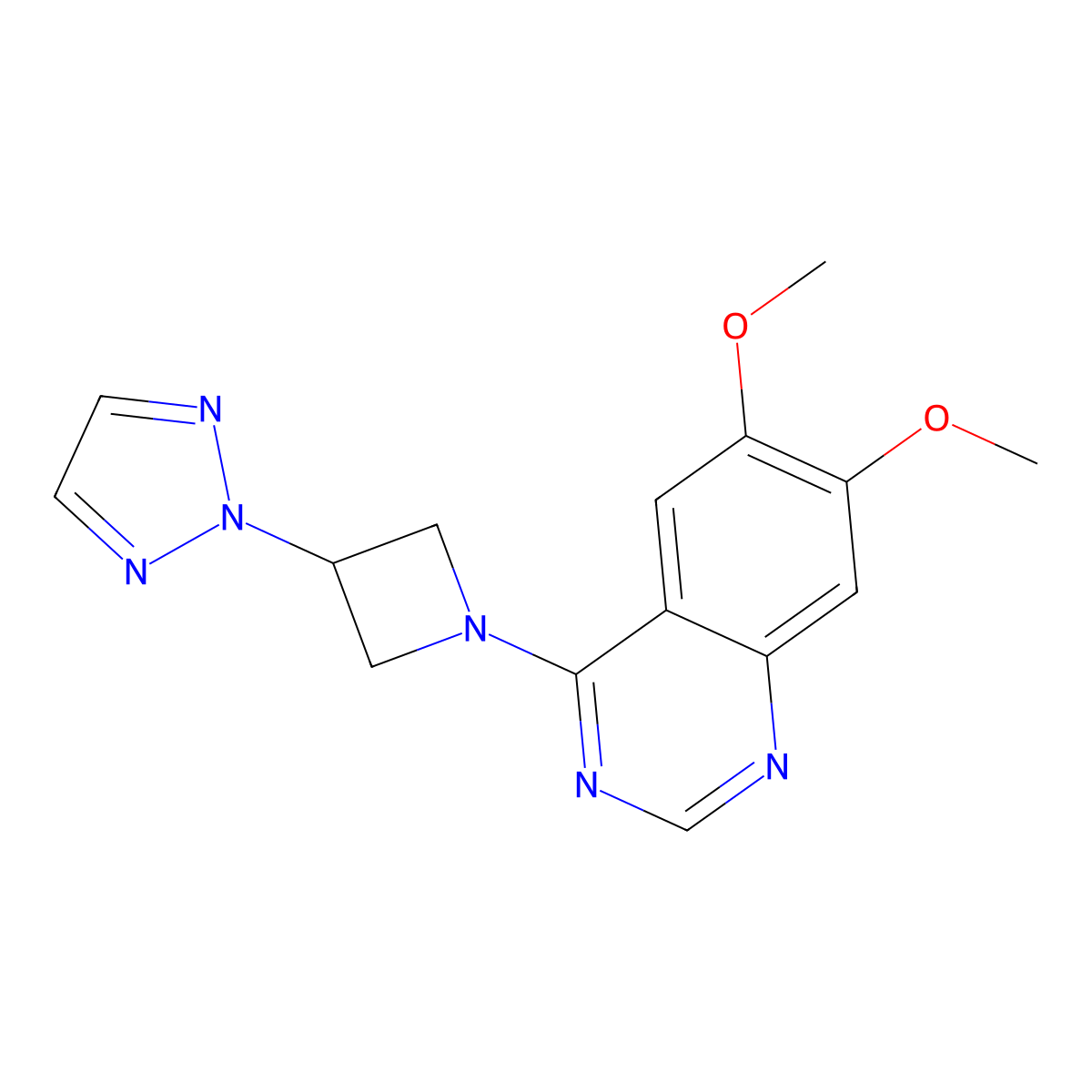 6,7-dimethoxy-4-[3-(2H-1,2,3-triazol-2-yl)azetidin-1-yl]quinazoline molecular structure, CAS 2877762-13-3
