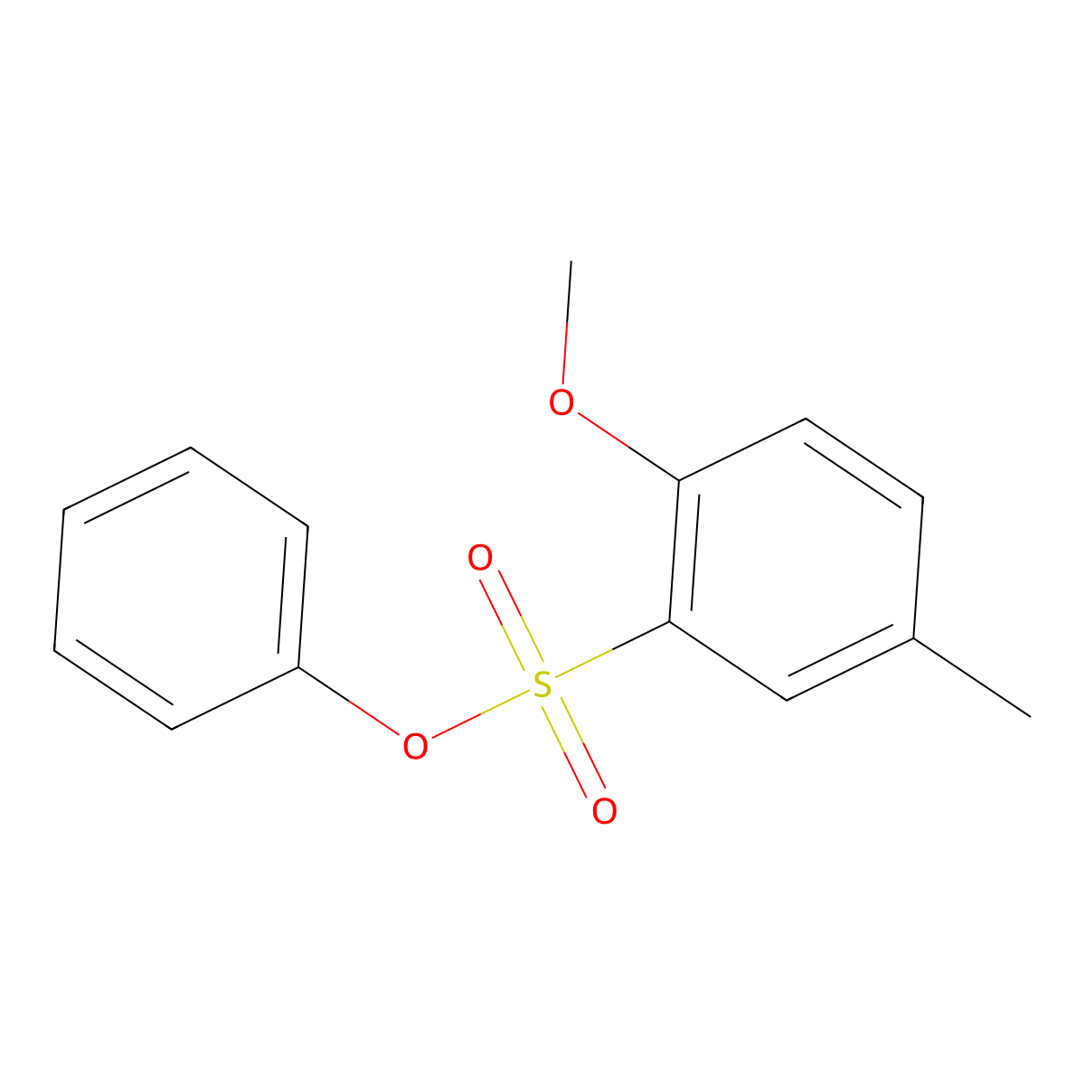 Phenyl 2-methoxy-5-methylbenzene-1-sulfonate molecular structure, CAS 2877762-19-9