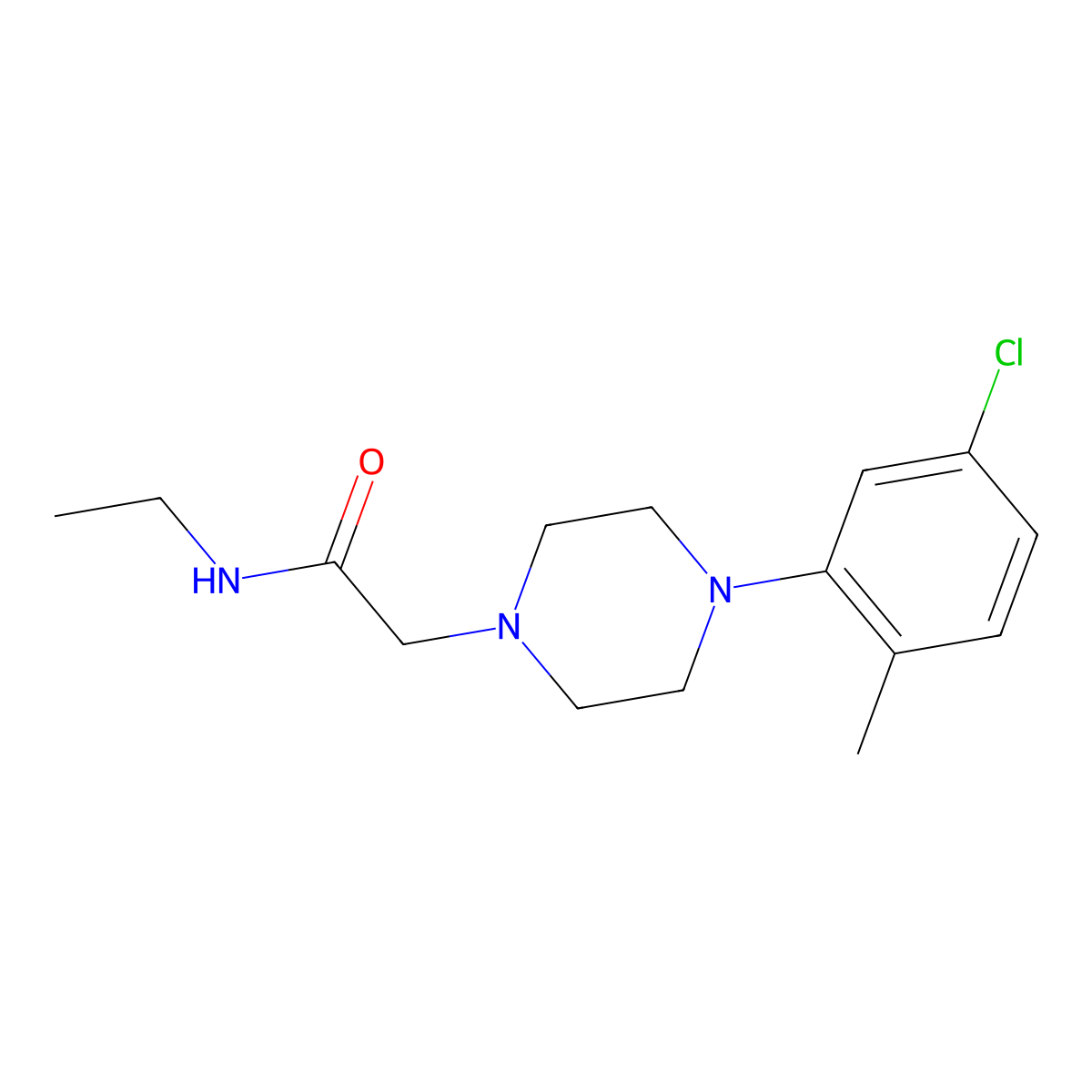 2-[4-(5-chloro-2-methylphenyl)piperazin-1-yl]-N-ethylacetamide molecular structure, CAS 2877762-23-5