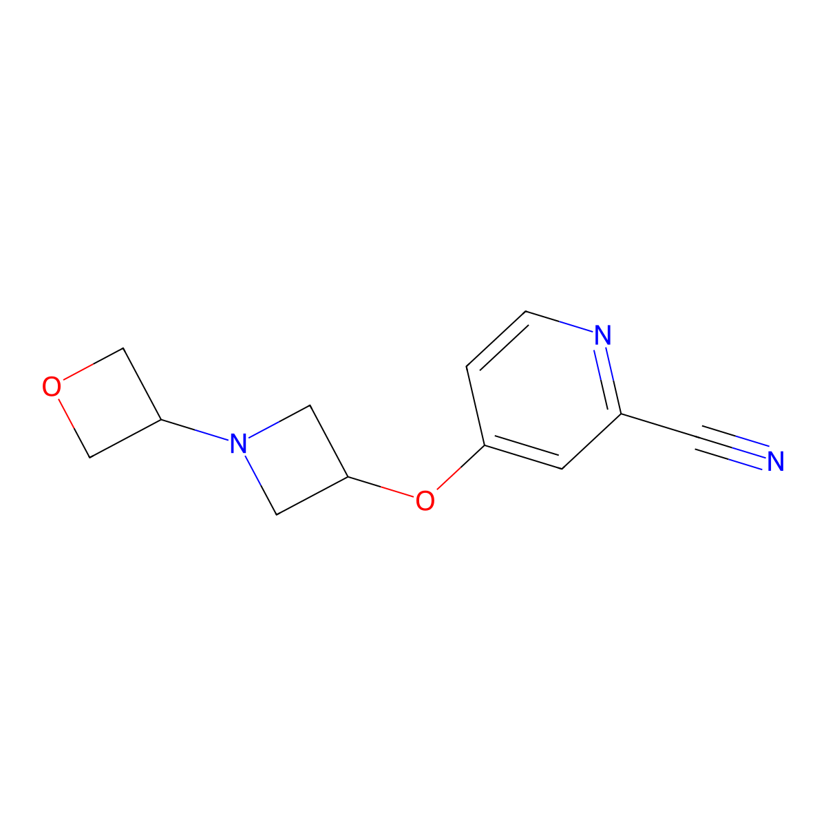 4-{[1-(Oxetan-3-yl)azetidin-3-yl]oxy}pyridine-2-carbonitrile molecular structure, CAS 2877762-25-7