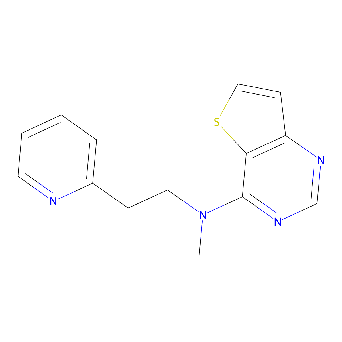 N-methyl-N-[2-(pyridin-2-yl)ethyl]thieno[3,2-d]pyrimidin-4-amine molecular structure, CAS 2877762-49-5