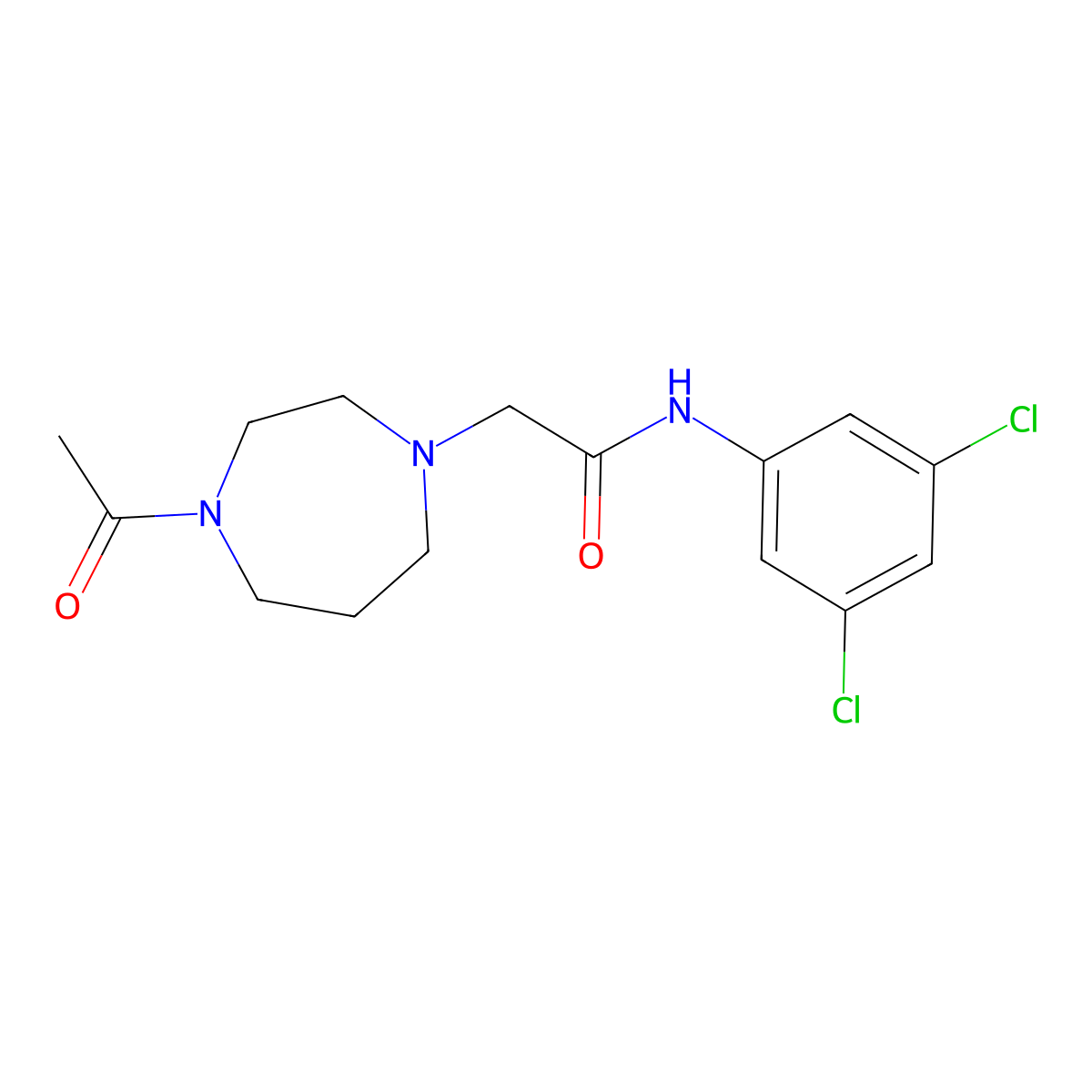 2-(4-acetyl-1,4-diazepan-1-yl)-N-(3,5-dichlorophenyl)acetamide molecular structure, CAS 2877762-50-8