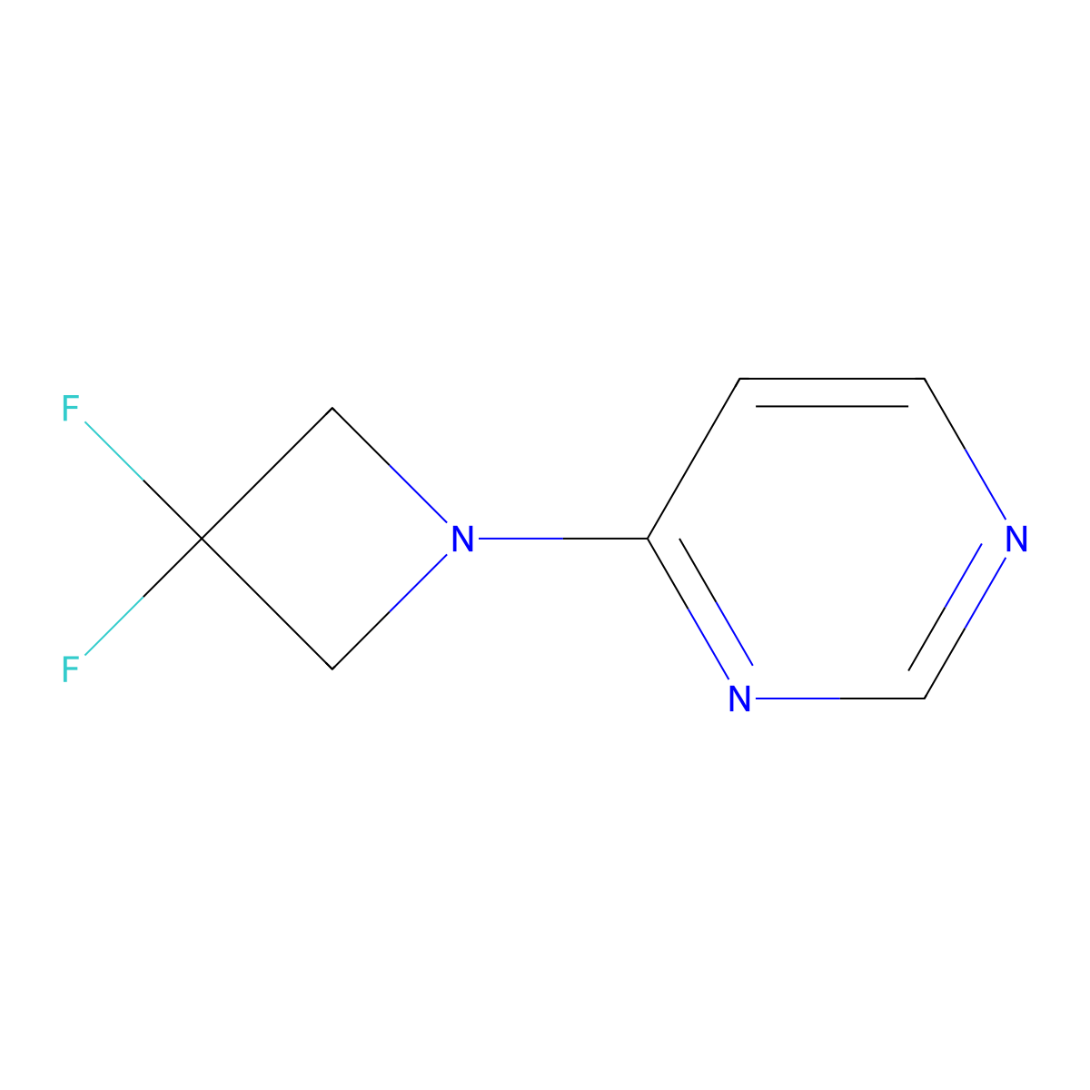 4-(3,3-Difluoroazetidin-1-yl)pyrimidine molecular structure, CAS 2877762-54-2