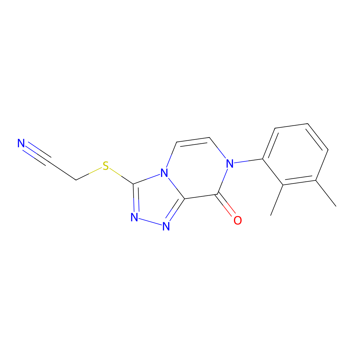 2-{[7-(2,3-dimethylphenyl)-8-oxo-7H,8H-[1,2,4]triazolo[4,3-a]pyrazin-3-yl]sulfanyl}acetonitrile molecular structure, CAS 2877762-57-5