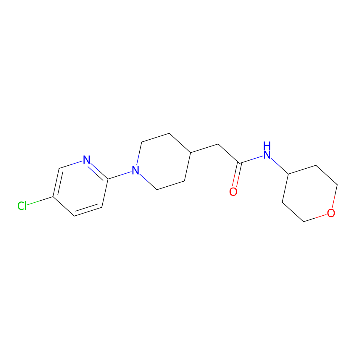 2-[1-(5-chloropyridin-2-yl)piperidin-4-yl]-N-(oxan-4-yl)acetamide molecular structure, CAS 2877762-77-9