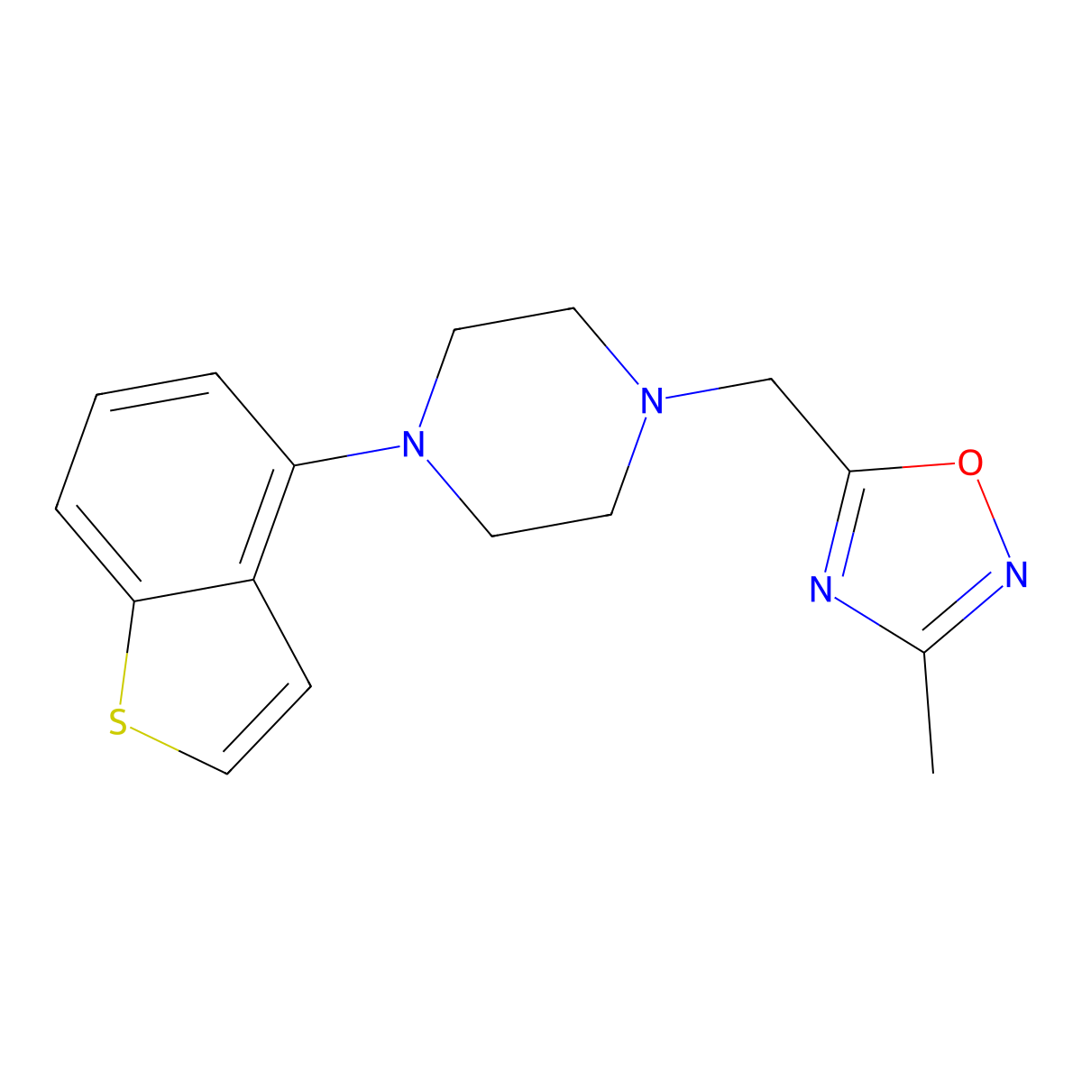 1-(1-Benzothiophen-4-yl)-4-[(3-methyl-1,2,4-oxadiazol-5-yl)methyl]piperazine molecular structure, CAS 2877763-11-4