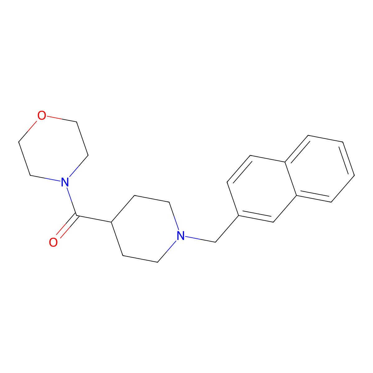 4-{1-[(Naphthalen-2-yl)methyl]piperidine-4-carbonyl}morpholine molecular structure, CAS 2877763-17-0