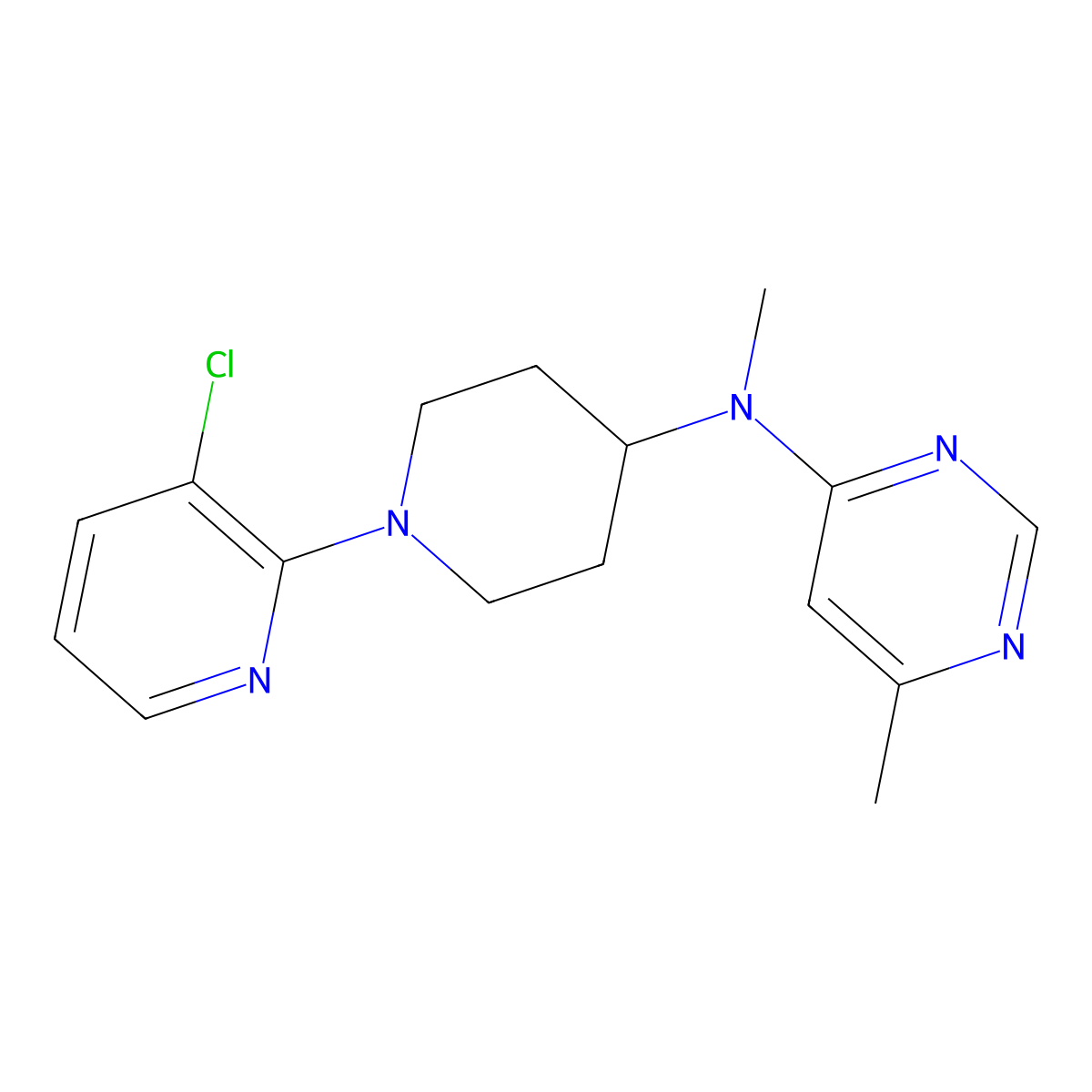 N-[1-(3-chloropyridin-2-yl)piperidin-4-yl]-N,6-dimethylpyrimidin-4-amine molecular structure, CAS 2877763-20-5