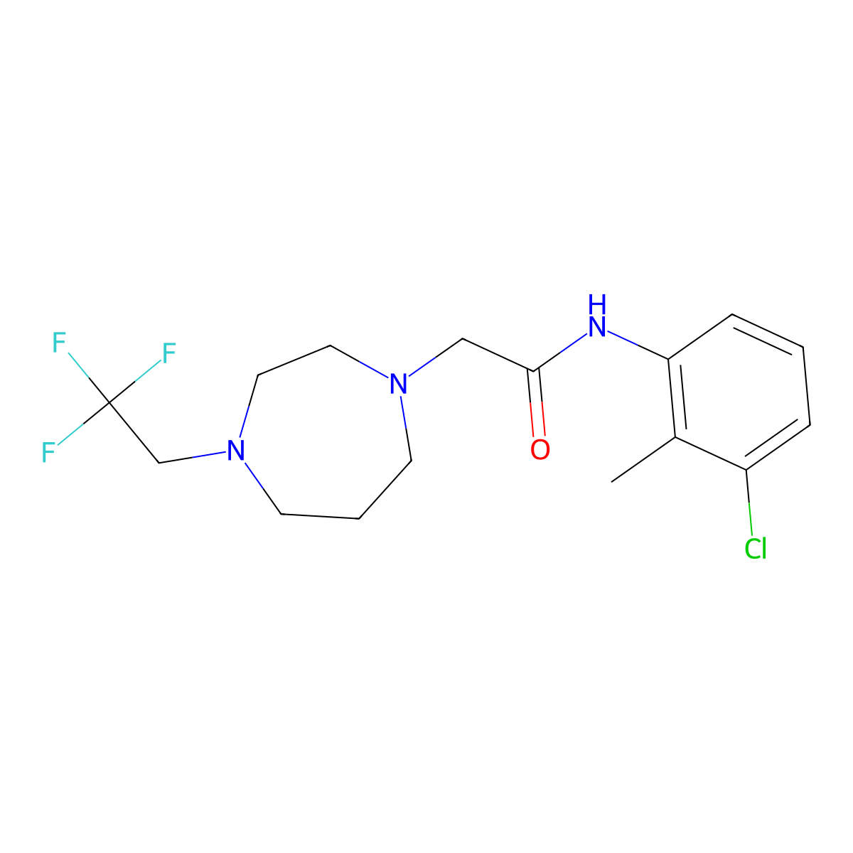 N-(3-chloro-2-methylphenyl)-2-[4-(2,2,2-trifluoroethyl)-1,4-diazepan-1-yl]acetamide molecular structure, CAS 2877763-21-6