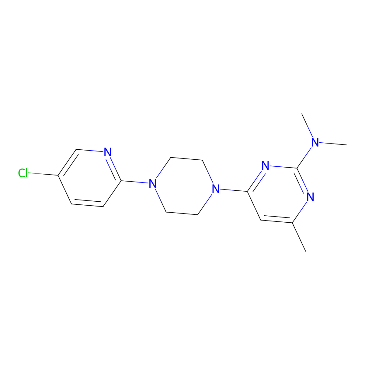 4-[4-(5-chloropyridin-2-yl)piperazin-1-yl]-N,N,6-trimethylpyrimidin-2-amine molecular structure, CAS 2877763-26-1