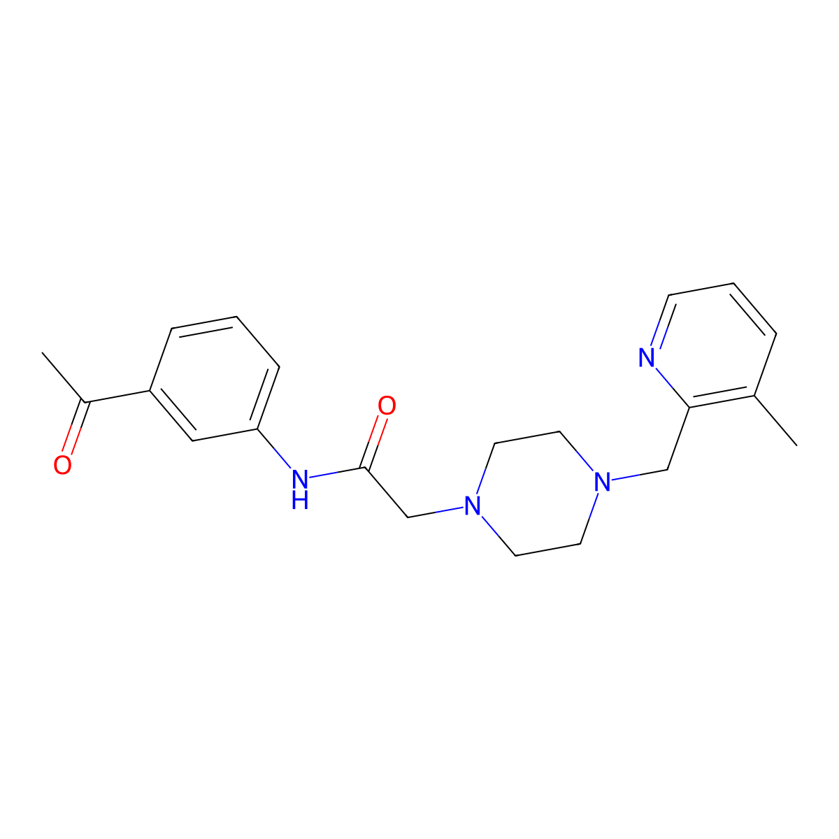 N-(3-acetylphenyl)-2-{4-[(3-methylpyridin-2-yl)methyl]piperazin-1-yl}acetamide molecular structure, CAS 2877763-53-4