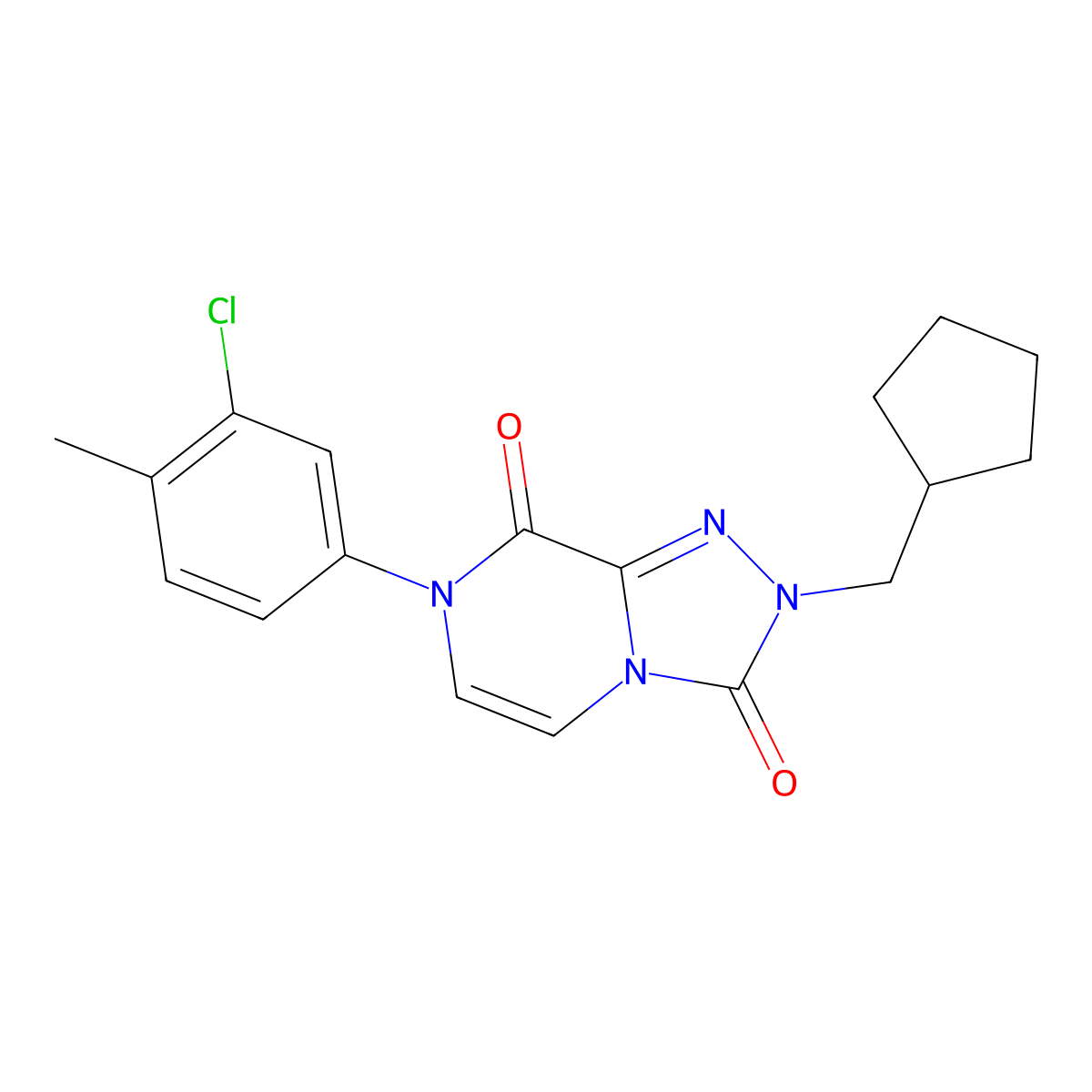 7-(3-chloro-4-methylphenyl)-2-(cyclopentylmethyl)-2H,3H,7H,8H-[1,2,4]triazolo[4,3-a]pyrazine-3,8-dione molecular structure, CAS 2877763-56-7