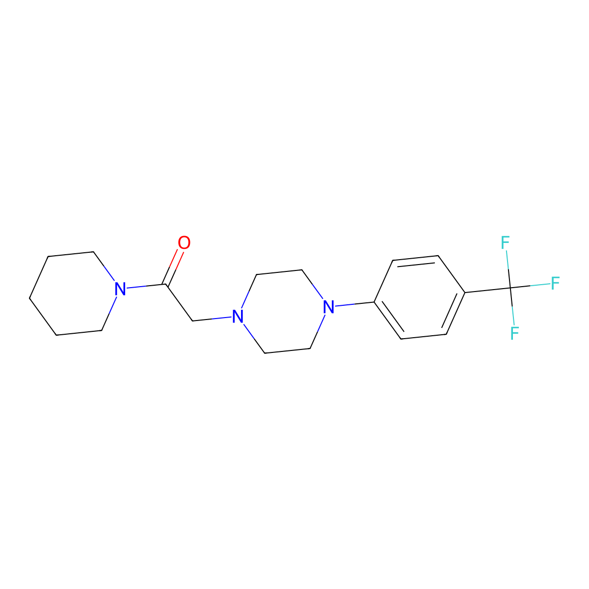 1-(Piperidin-1-yl)-2-{4-[4-(trifluoromethyl)phenyl]piperazin-1-yl}ethan-1-one molecular structure, CAS 2877763-64-7