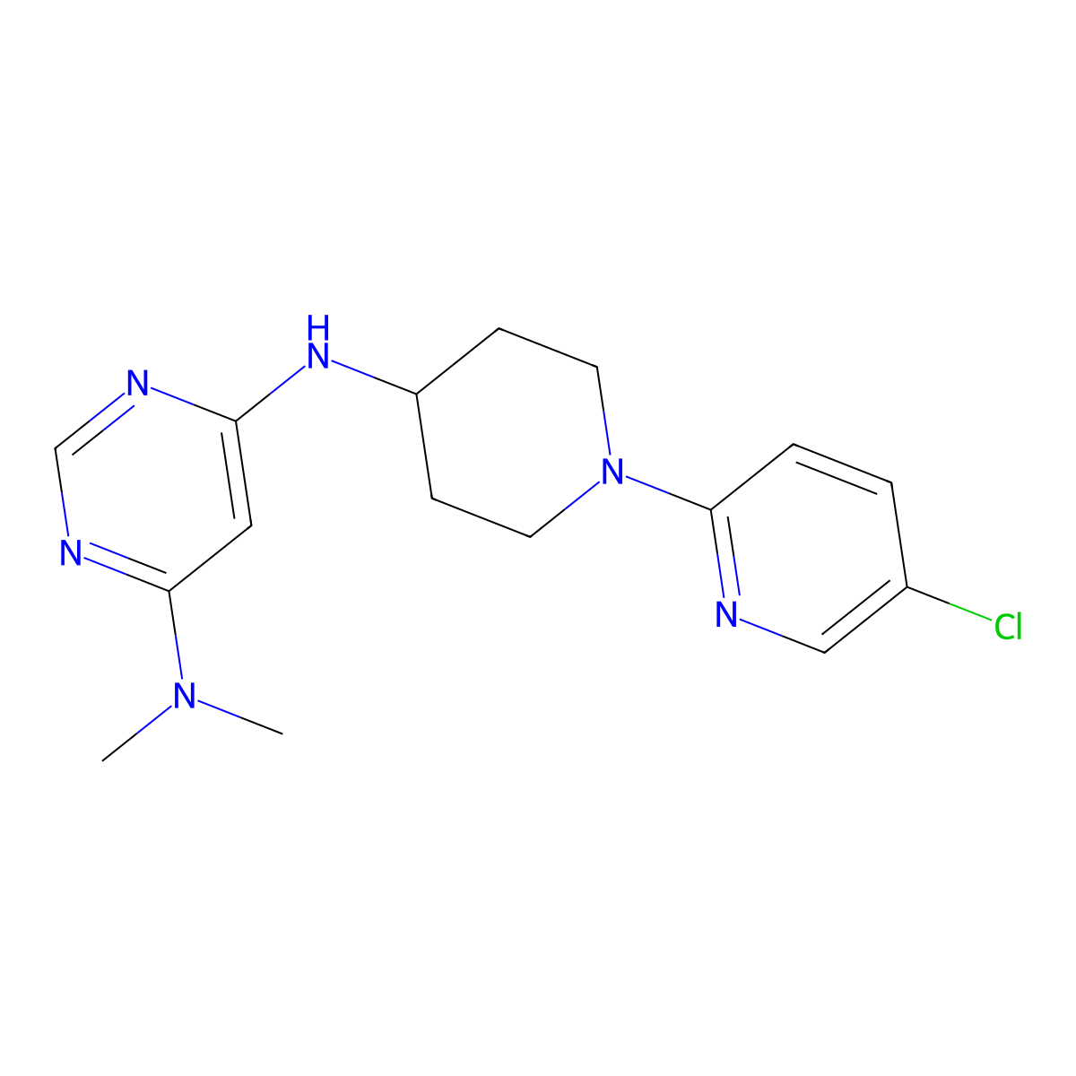 N6-[1-(5-chloropyridin-2-yl)piperidin-4-yl]-N4,N4-dimethylpyrimidine-4,6-diamine molecular structure, CAS 2877763-82-9