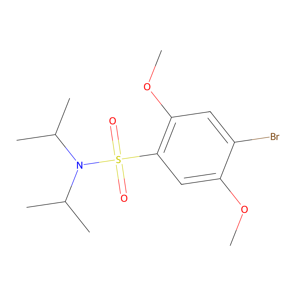 4-bromo-2,5-dimethoxy-N,N-bis(propan-2-yl)benzene-1-sulfonamide molecular structure, CAS 2877763-84-1