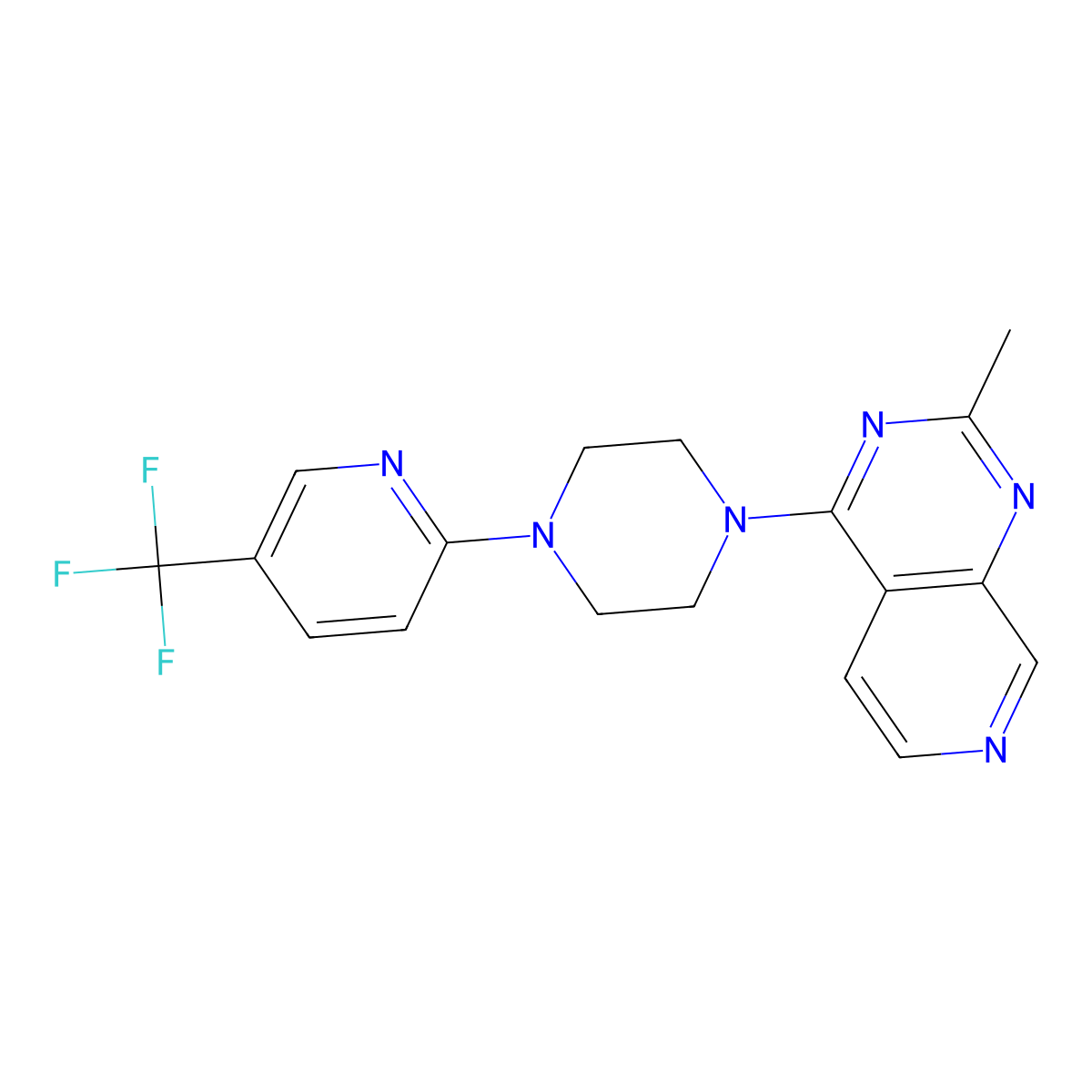1-{2-Methylpyrido[3,4-d]pyrimidin-4-yl}-4-[5-(trifluoromethyl)pyridin-2-yl]piperazine molecular structure, CAS 2877763-93-2