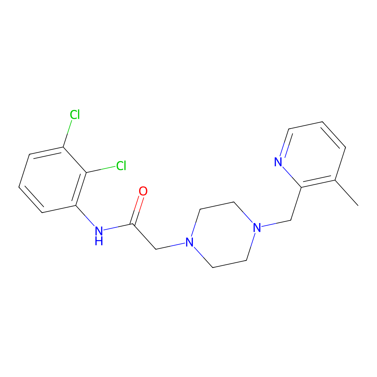 N-(2,3-dichlorophenyl)-2-{4-[(3-methylpyridin-2-yl)methyl]piperazin-1-yl}acetamide molecular structure, CAS 2877764-16-2