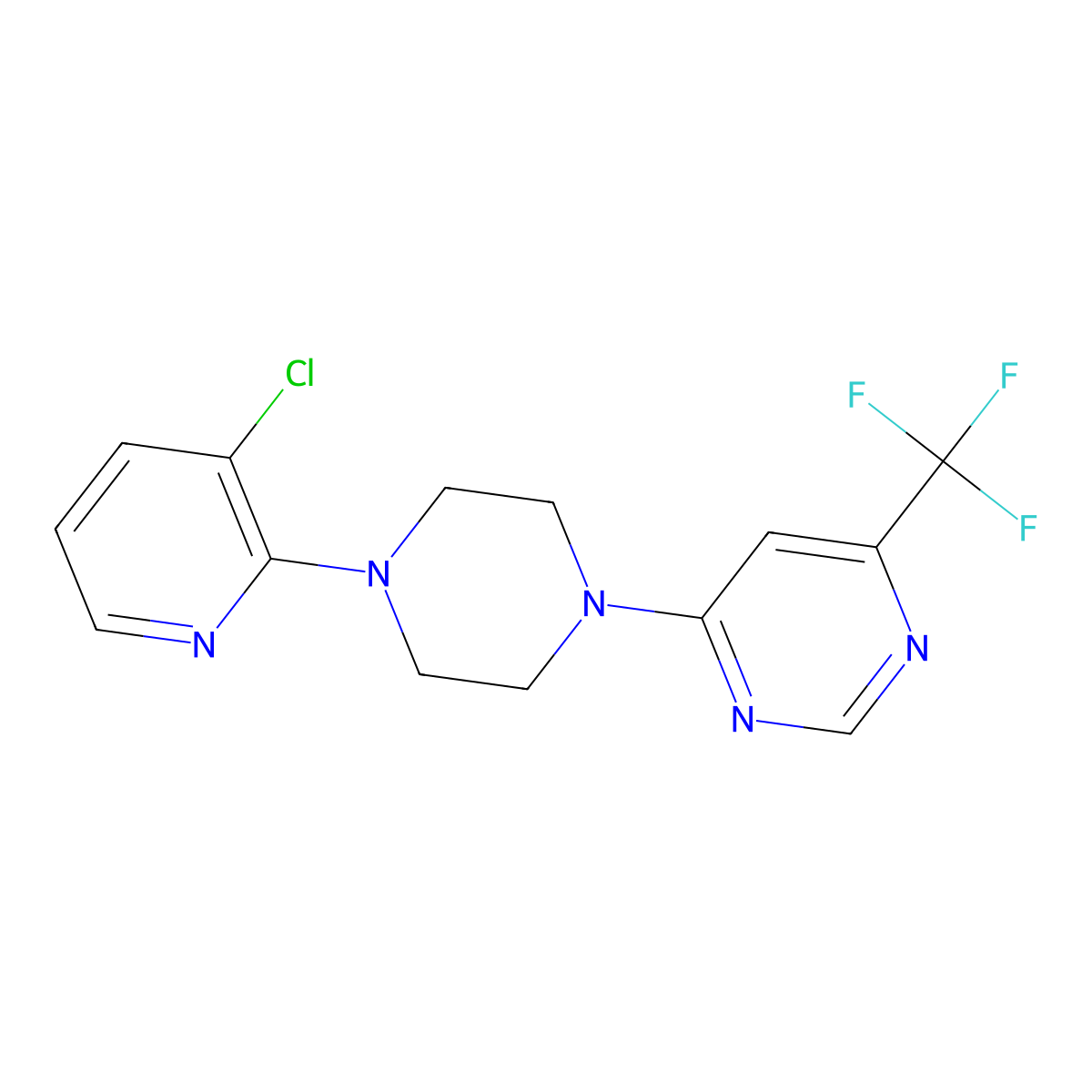 4-[4-(3-Chloropyridin-2-yl)piperazin-1-yl]-6-(trifluoromethyl)pyrimidine molecular structure, CAS 2877764-20-8