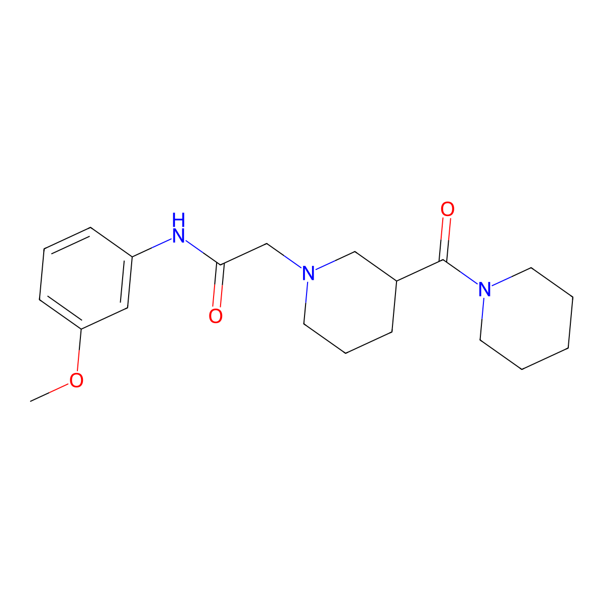 N-(3-methoxyphenyl)-2-[3-(piperidine-1-carbonyl)piperidin-1-yl]acetamide molecular structure, CAS 2877764-49-1