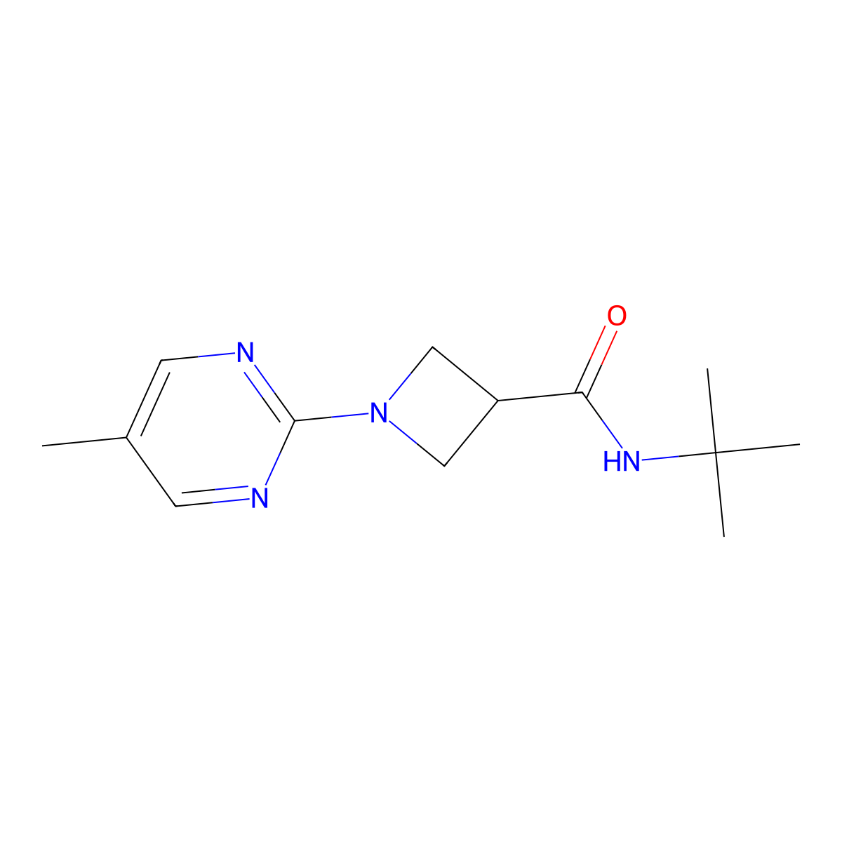 N-tert-butyl-1-(5-methylpyrimidin-2-yl)azetidine-3-carboxamide molecular structure, CAS 2877764-51-5