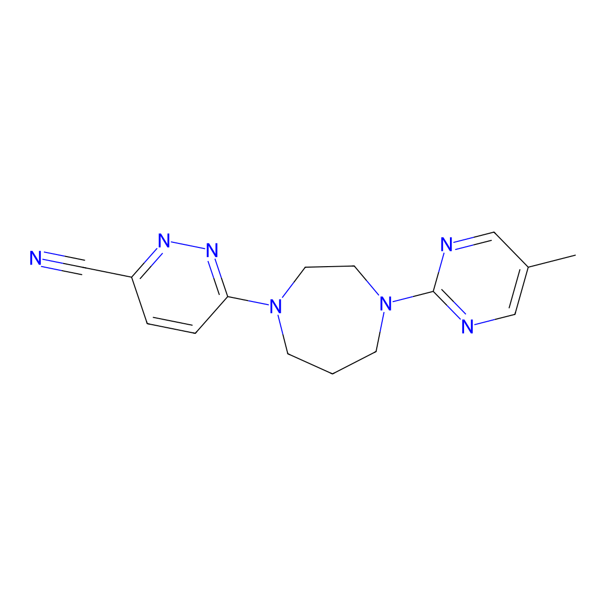 6-[4-(5-Methylpyrimidin-2-yl)-1,4-diazepan-1-yl]pyridazine-3-carbonitrile molecular structure, CAS 2877764-66-2