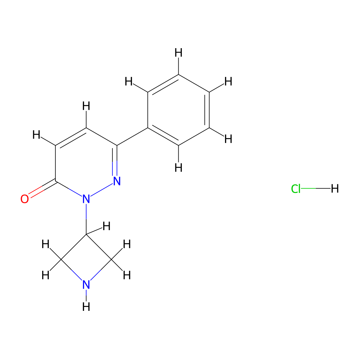 2-(Azetidin-3-yl)-6-phenyl-2,3-dihydropyridazin-3-one hydrochloride molecular structure, CAS 2877764-74-2