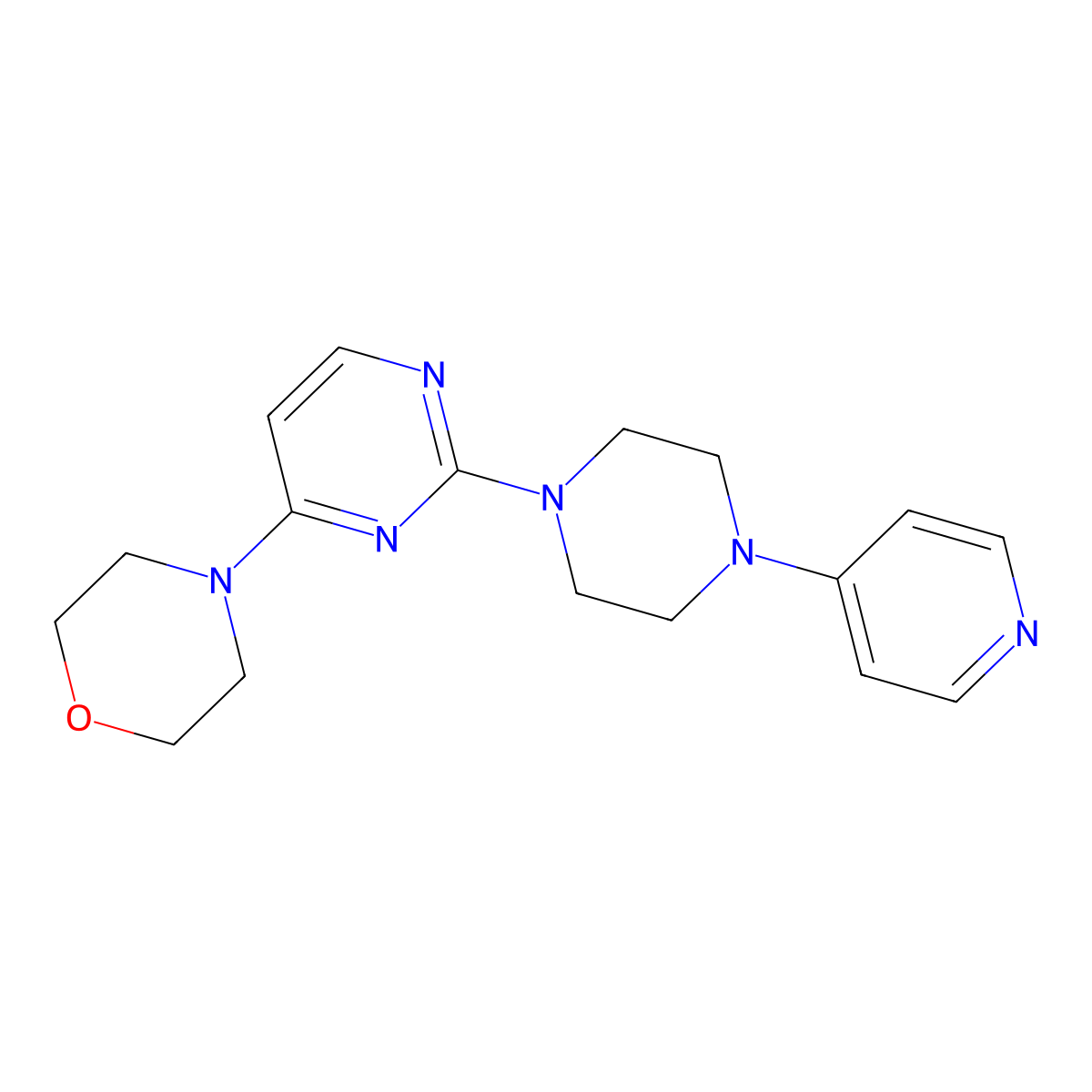 4-{2-[4-(Pyridin-4-yl)piperazin-1-yl]pyrimidin-4-yl}morpholine molecular structure, CAS 2877764-83-3