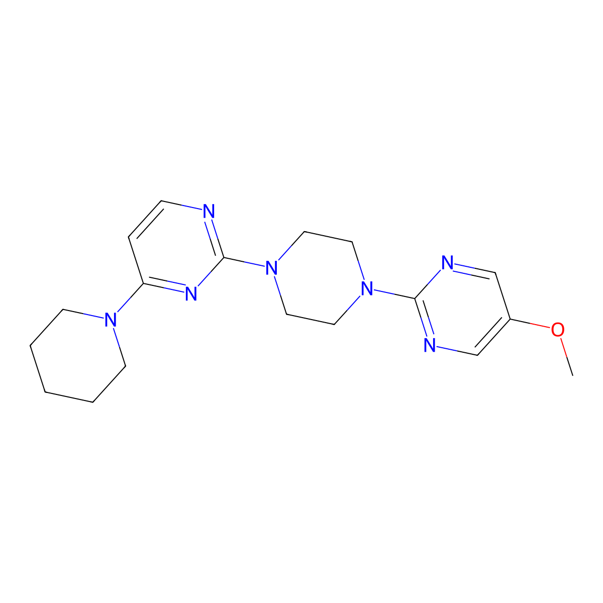 2-[4-(5-Methoxypyrimidin-2-yl)piperazin-1-yl]-4-(piperidin-1-yl)pyrimidine molecular structure, CAS 2877764-89-9