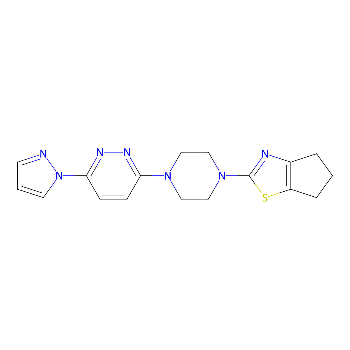 3-(4-{4H,5H,6H-cyclopenta[d][1,3]thiazol-2-yl}piperazin-1-yl)-6-(1H-pyrazol-1-yl)pyridazine molecular structure, CAS 2877765-04-1