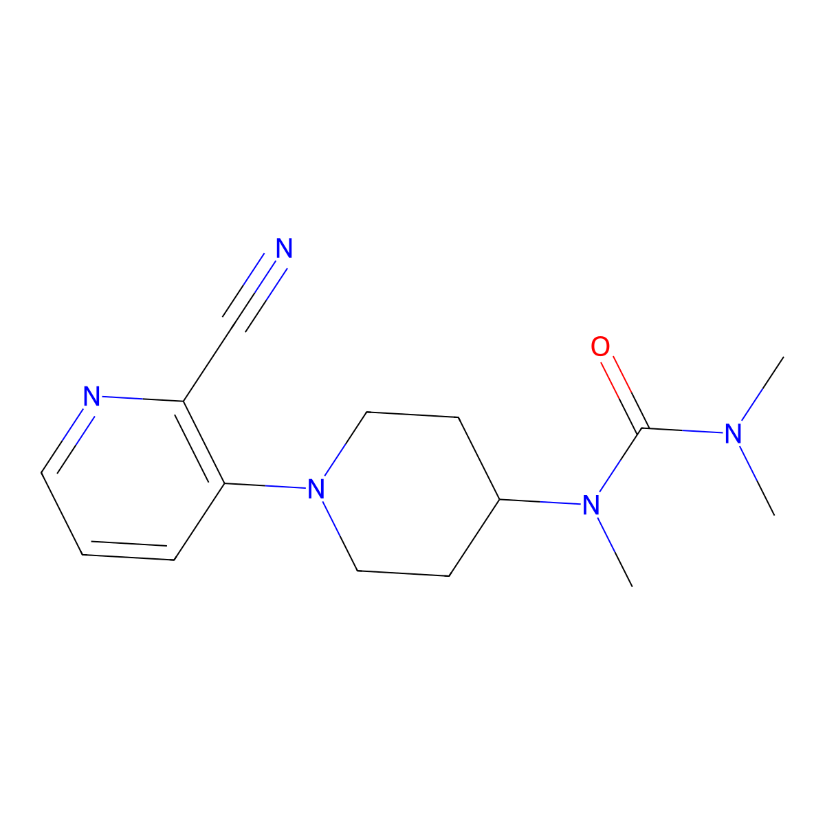 1-[1-(2-Cyanopyridin-3-yl)piperidin-4-yl]-1,3,3-trimethylurea molecular structure, CAS 2877765-19-8