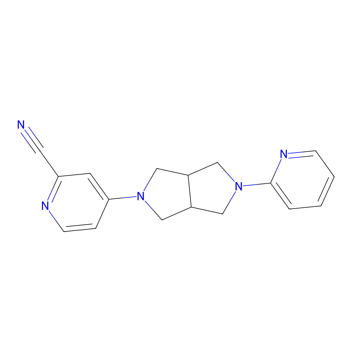 4-[5-(Pyridin-2-yl)-octahydropyrrolo[3,4-c]pyrrol-2-yl]pyridine-2-carbonitrile molecular structure, CAS 2877765-29-0