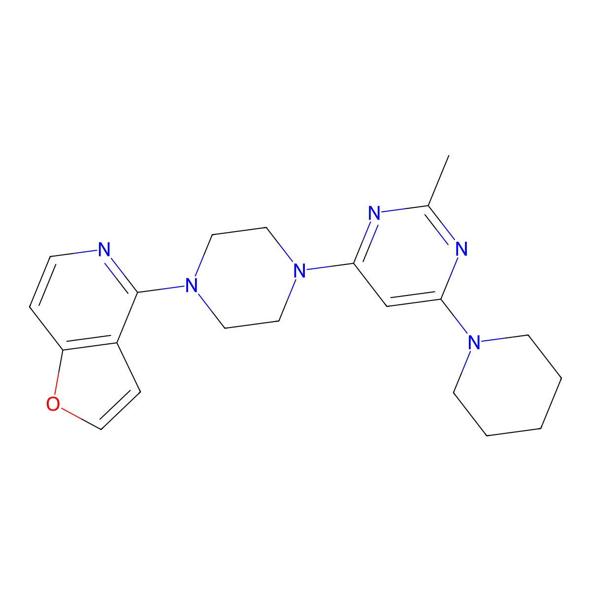 4-(4-{Furo[3,2-c]pyridin-4-yl}piperazin-1-yl)-2-methyl-6-(piperidin-1-yl)pyrimidine molecular structure, CAS 2877765-36-9