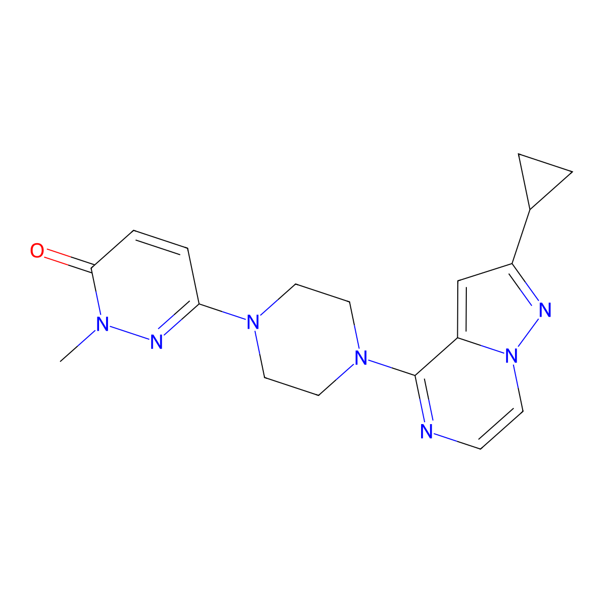 6-(4-{2-Cyclopropylpyrazolo[1,5-a]pyrazin-4-yl}piperazin-1-yl)-2-methyl-2,3-dihydropyridazin-3-one molecular structure, CAS 2877765-44-9