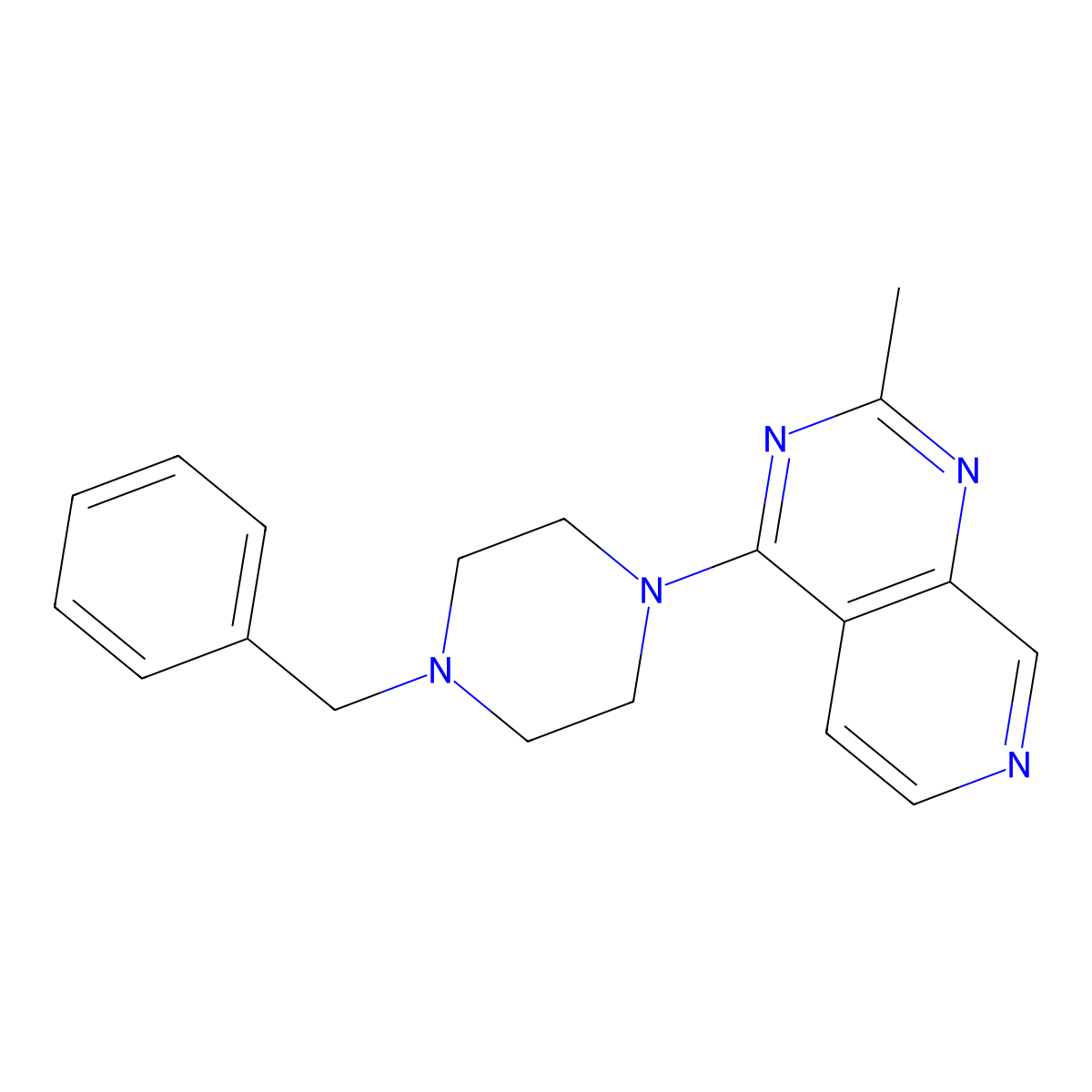 1-Benzyl-4-{2-methylpyrido[3,4-d]pyrimidin-4-yl}piperazine molecular structure, CAS 2877765-75-6